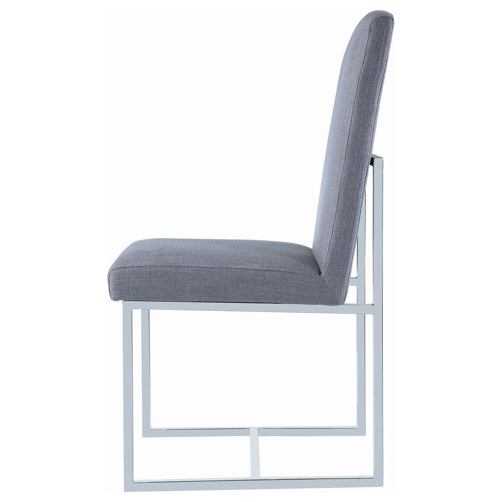 Upholstered Dining Chair Set With Base (Set of 2) - Gray