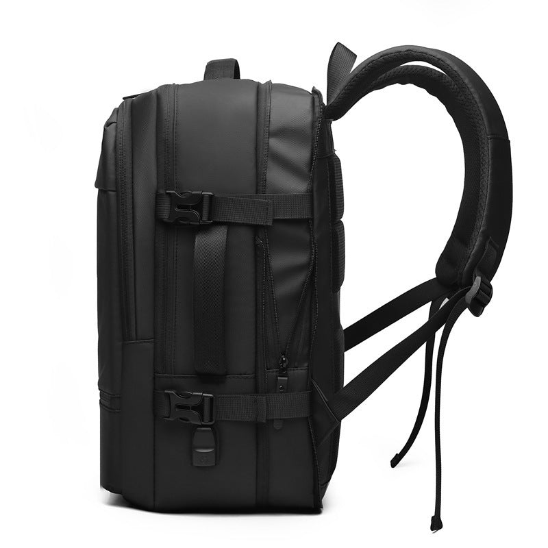 Multi-functional Boarding Solid Color Backpack Men's Waterproof Large Capacity Travel Backpack