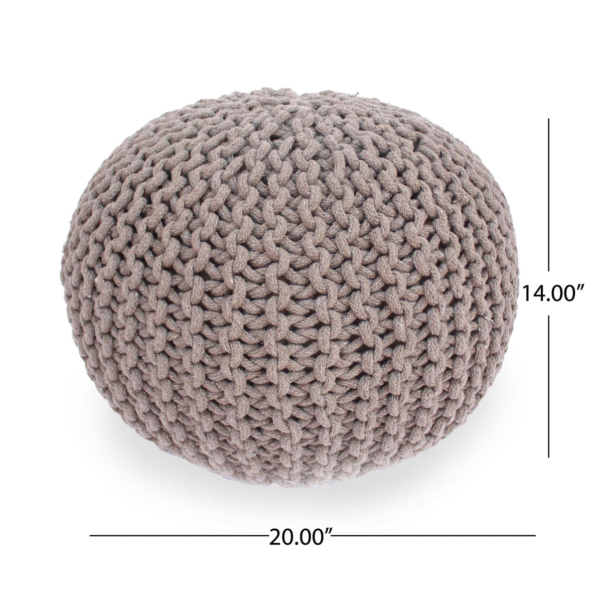 Moro Knitted Round Pouf With Pumpkin Shape