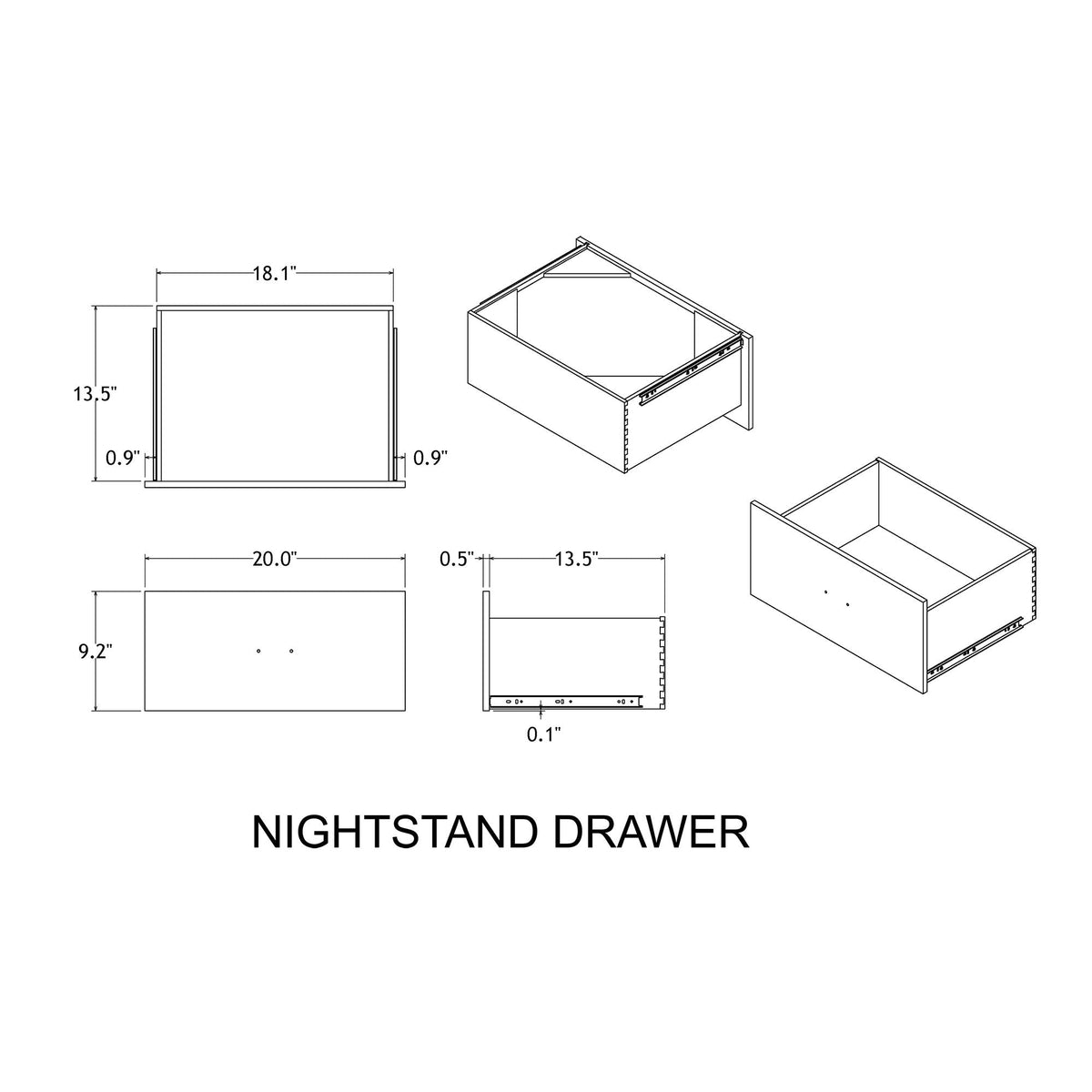 Augusta - Nightstand With Top, 2 Drawers, Block Feet - Beige Brown
