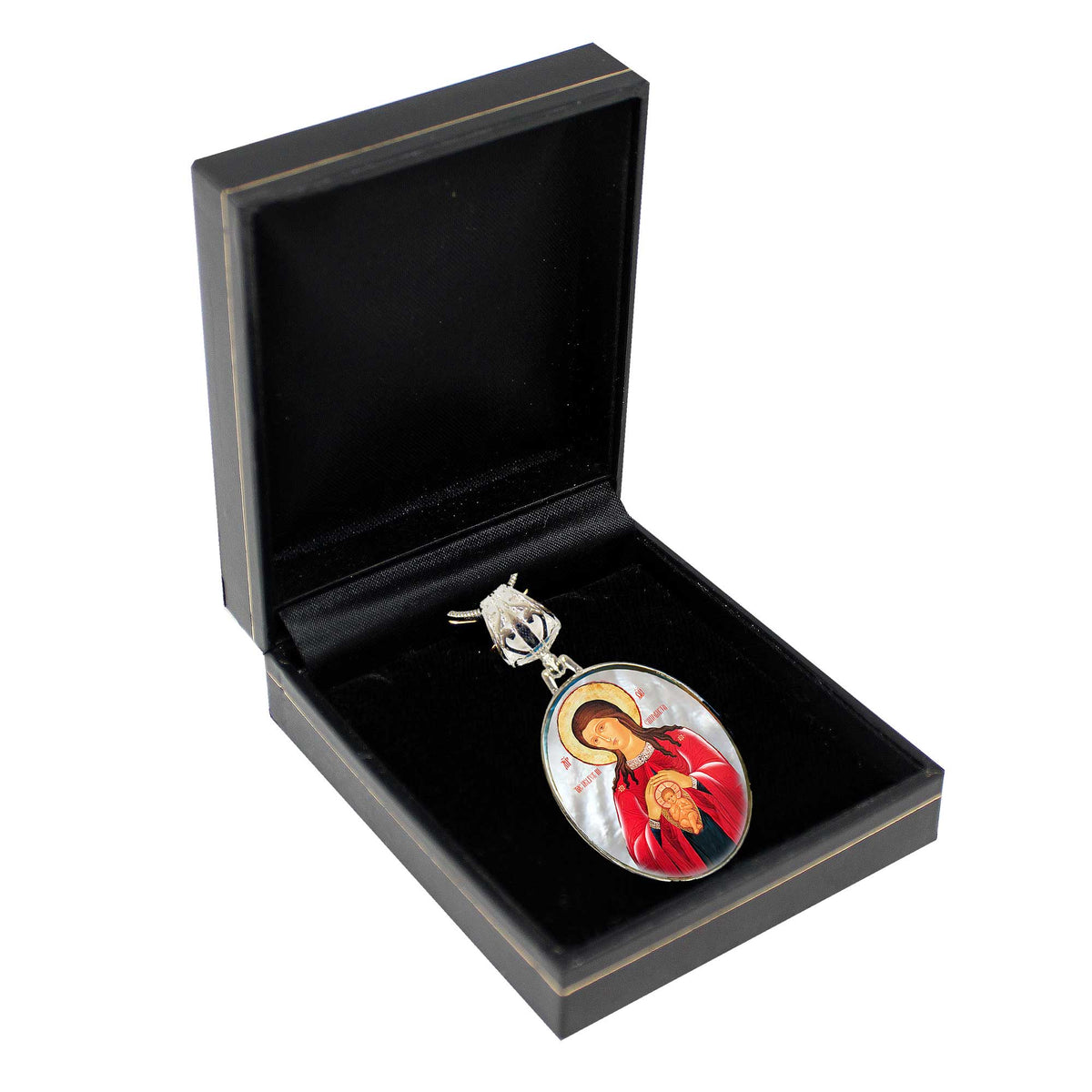 Jesus Silver Plated Mother of Pearl Necklace Jewelry - 43047
