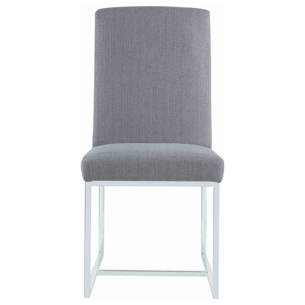 Upholstered Dining Chair Set With Base (Set of 2) - Gray