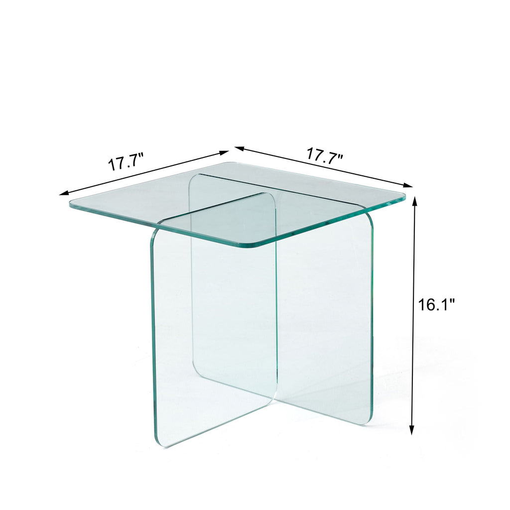 Modern Transparent Tempered Glass Sidetable