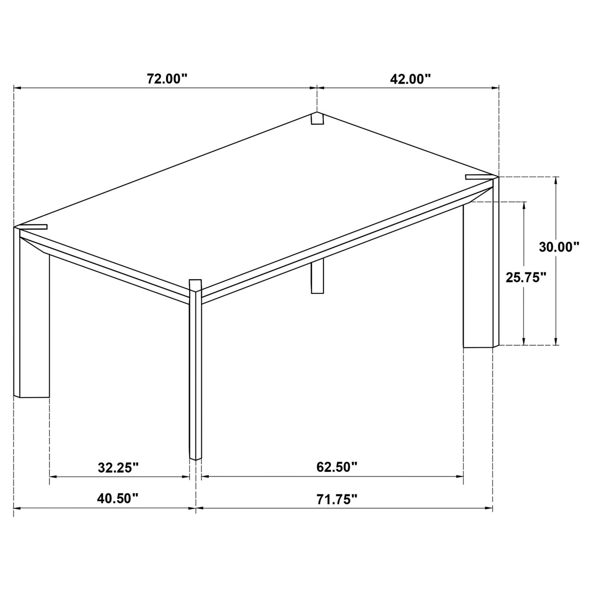 Rectangular Dining Set With Angular Legs