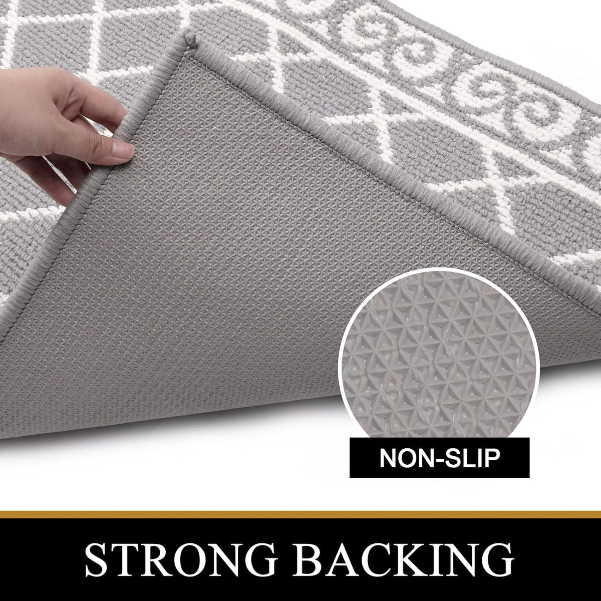 Kitchen Rug Sets 2 Piece with Runner Non Slip Kitchen Rugs and Mats Washable Kitchen Mats Set for Floor Kitchen Carpet Rug Runner for Hallway Entryway Kitchen Laundry