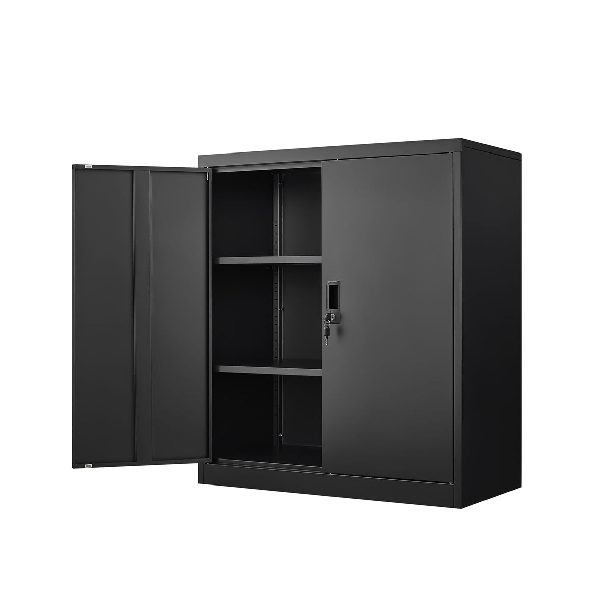 Metal Storage Cabinet With Locking Doors And Adjustable Shelf, Folding Filing Storage Cabinet, Folding Storage Locker Cabinet For Home Office, School, Garage
