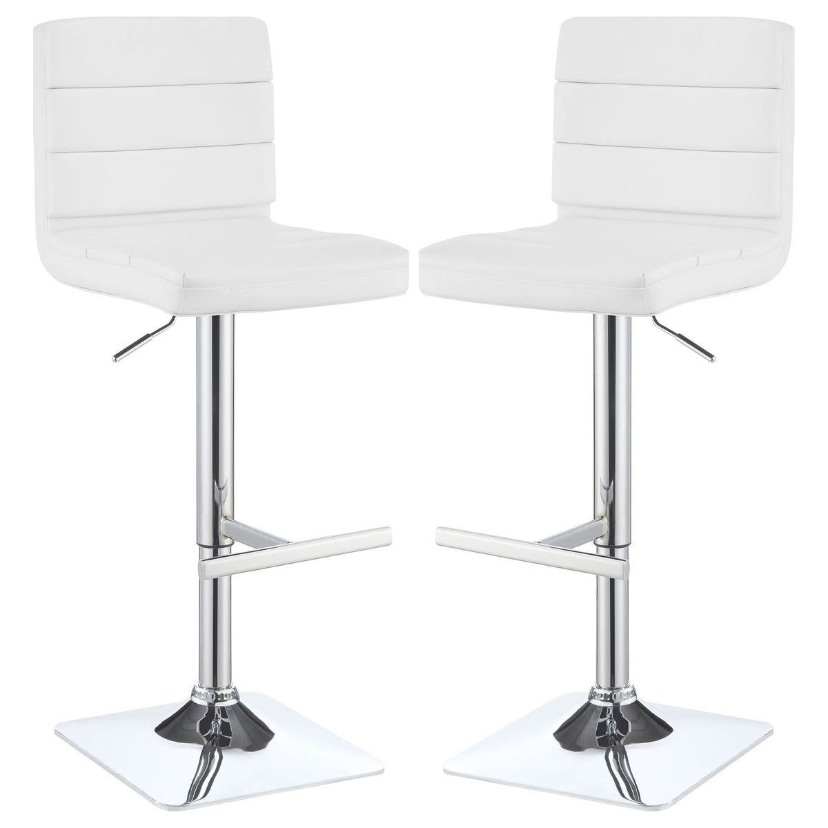 Fresco - Upholstered Adjustable Bar Stool (Set of 2) - White