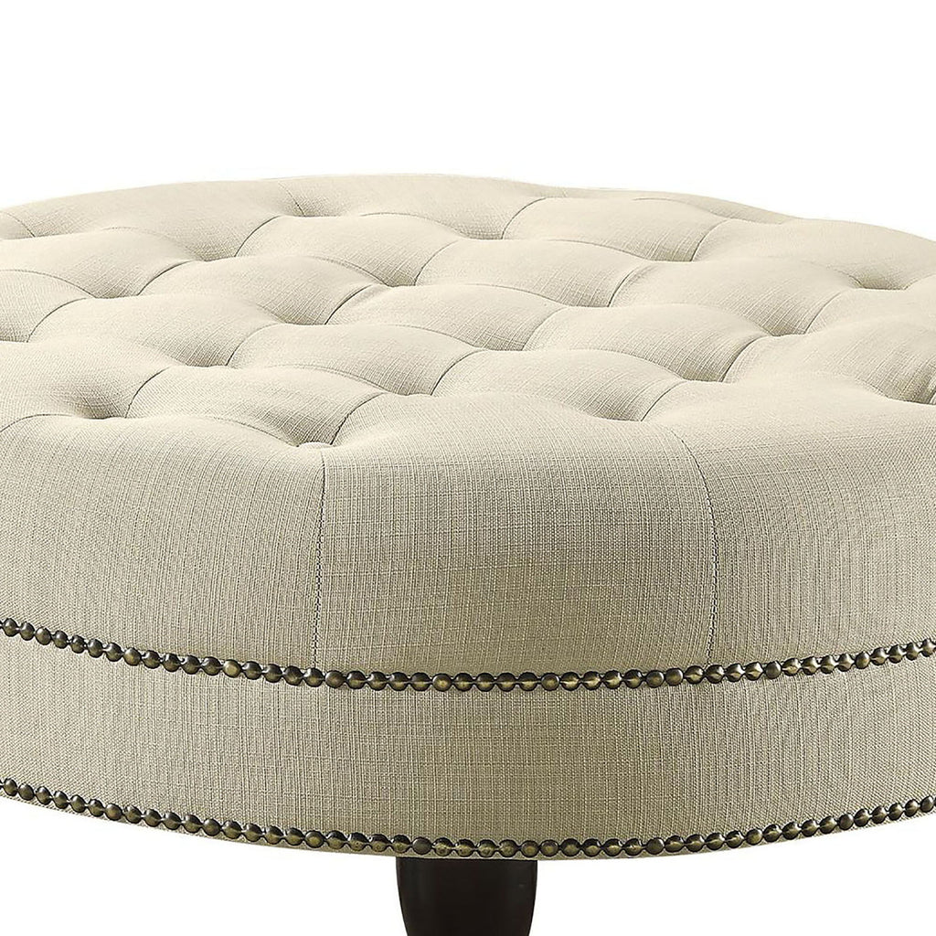 Oatmeal Cocktail Ottoman - Beige