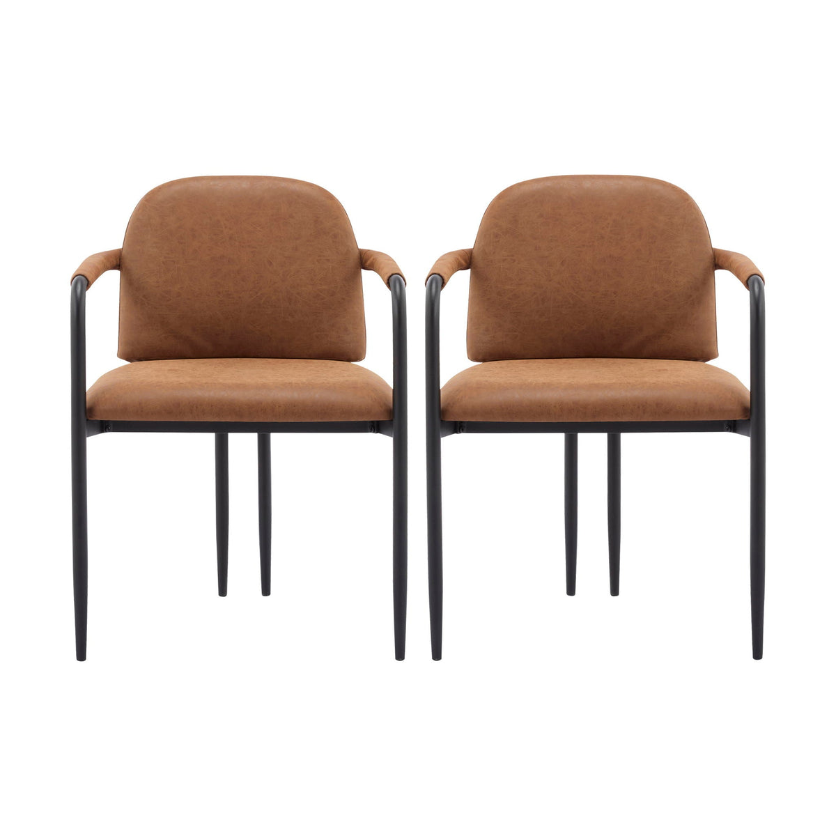 Modern Dining Chair Set With Durable Iron Frame and Comfortable Fabric Upholstery