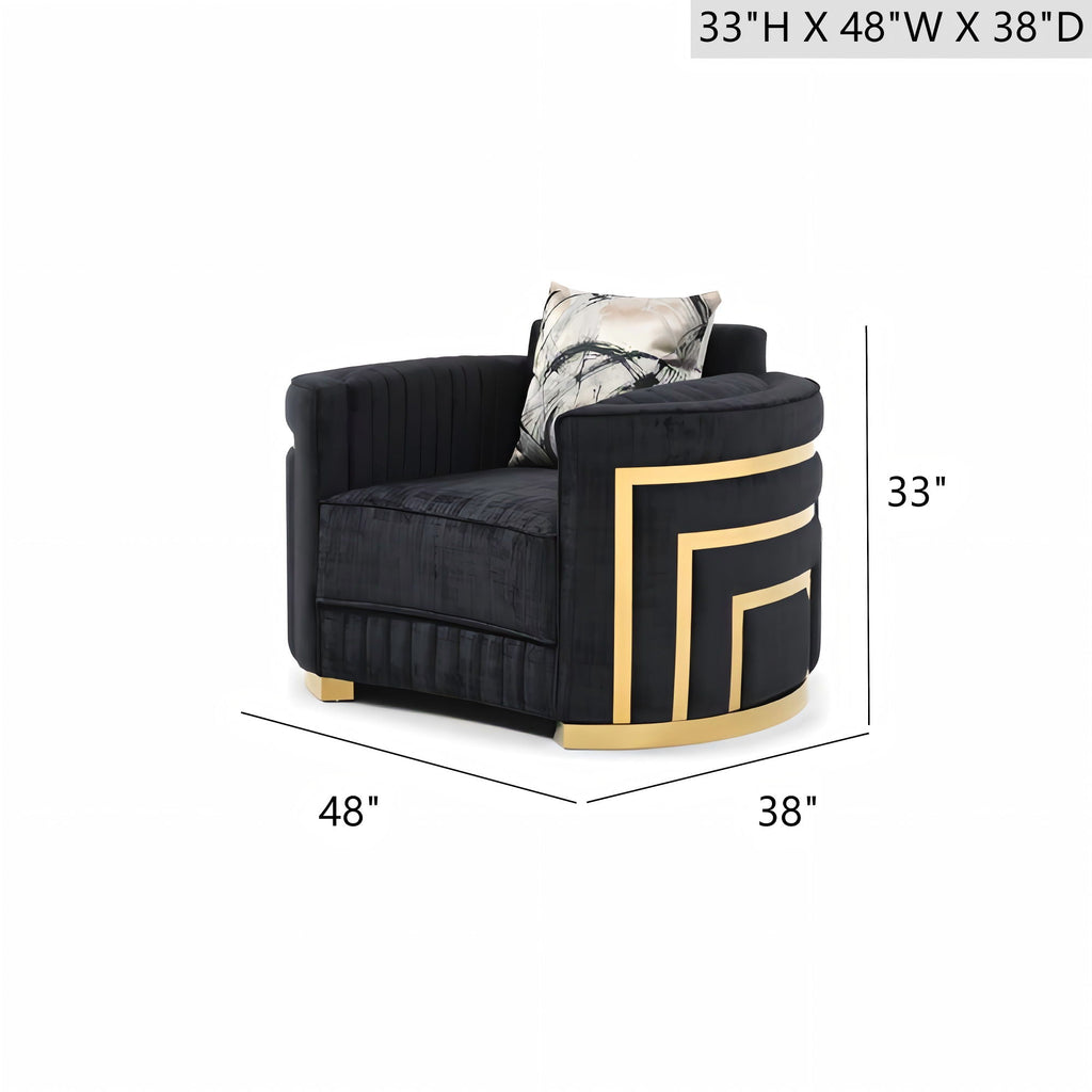 Soledad - Chair Upholstered With Hued Accents - Black