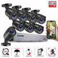 H.265+ 8CH 5MP Lite DVR 1080P Home Security Camera System Outdoor, 8Pcs 1080P 1920TVL Surveillance Weatherproof Bullet Cameras,80Ft IR Night Vision,Motion Alert,Remote Access(No HDD , Wired)