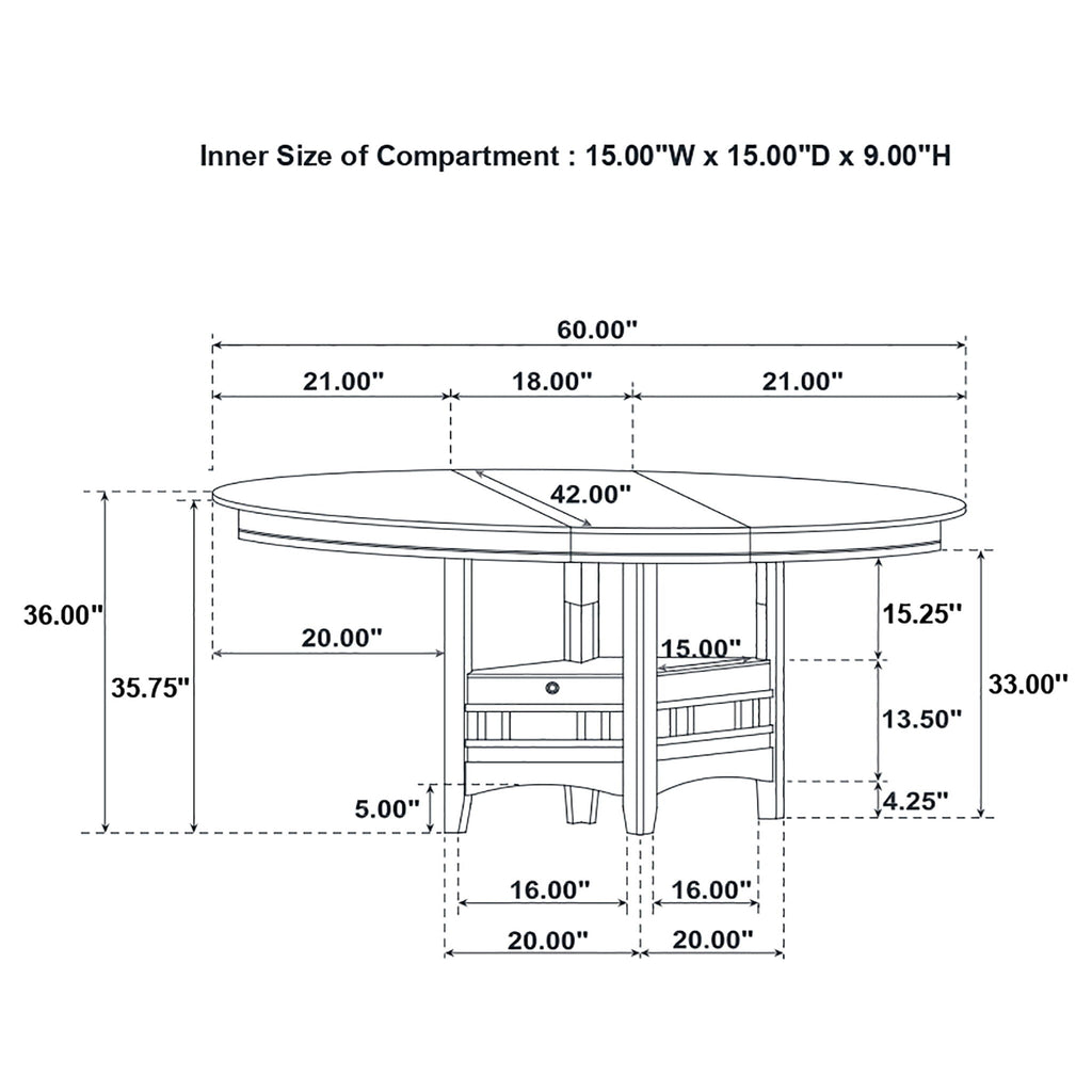 Hester - Extension Counter Dining Table - Chestnut