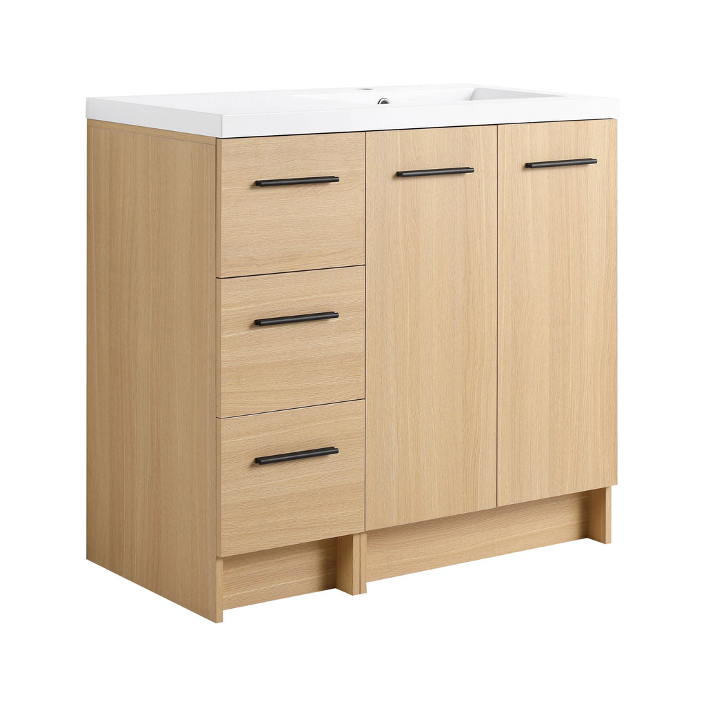 Wall Mounted Floating Bathroom Vanity With Sink, Door & Drawers Modular Cabinet