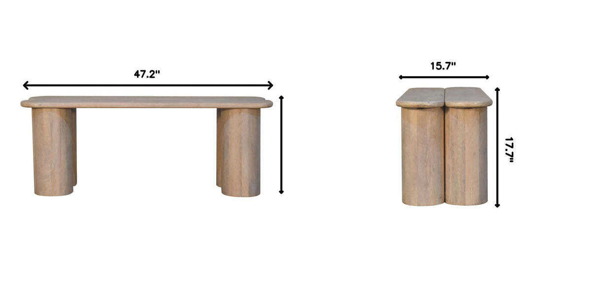 Twin Plank Marble Bench - Marble