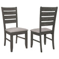 Padded Seat Side Chairs With Tapered Slats (Set of 2)