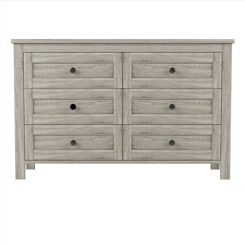 3-Pieces Bedroom Set Queen Size Farmhouse Platform Bed with Storage Headboard and Charging Station