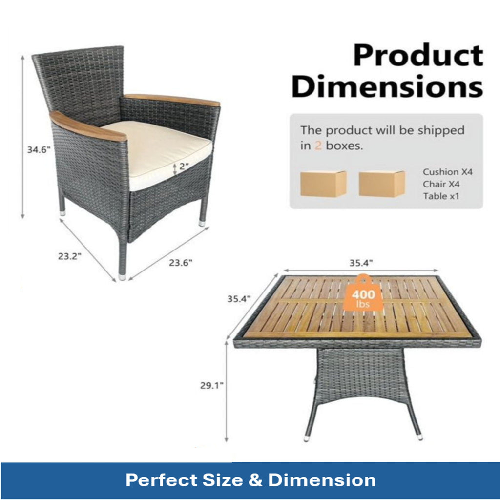 5 Piece Patio Dining Set With Table