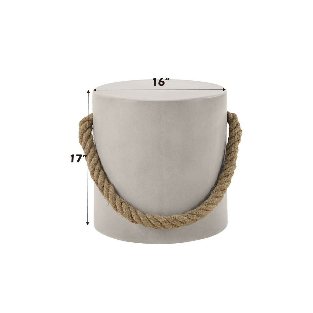 Gene Fiber Concrete Accent Table - Gray