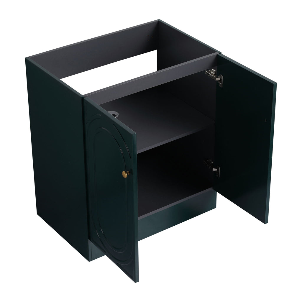 Contemporary Freestanding Bathroom Vanity With Resin Sink & Soft-Close Cabinet Doors