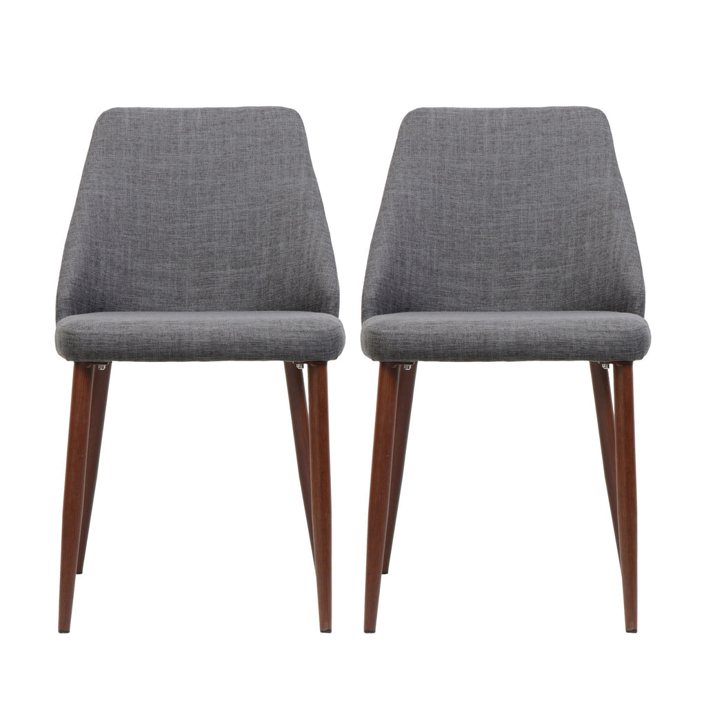 Modern Dining Chair With Iron Legs And Wood Finish