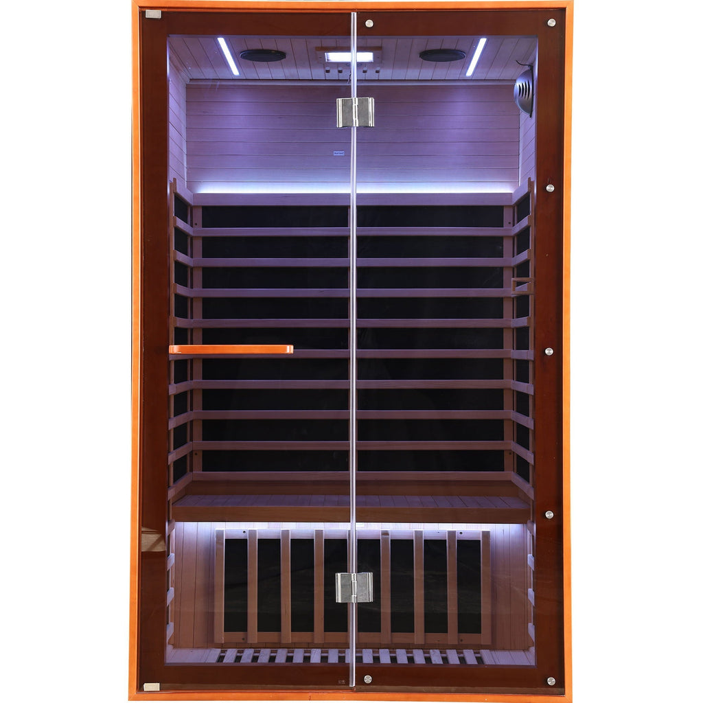 Double Sauna Room With Carbon Heating Plates - American White Oak