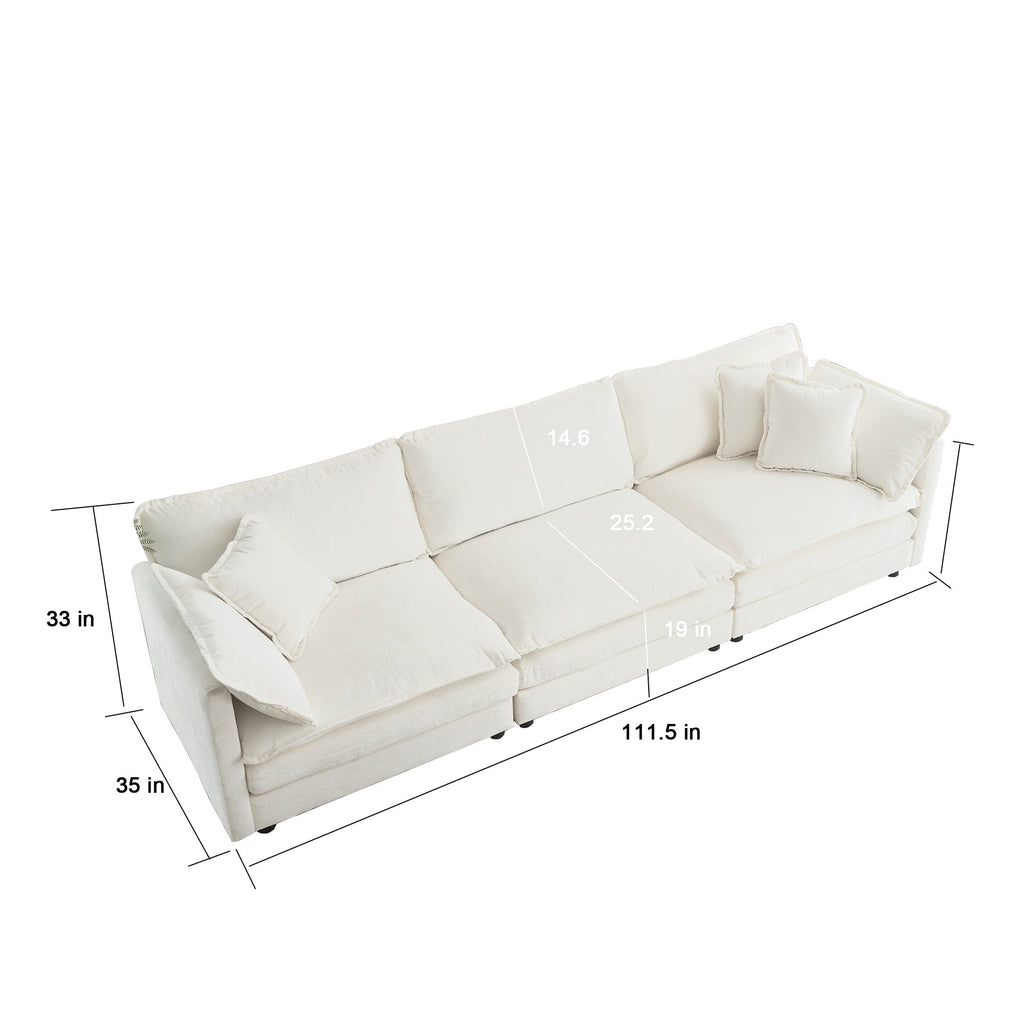 Sofa Set of 2 Chenille Couch, 2+3 Seater Sofa Set Deep Seat Sofa