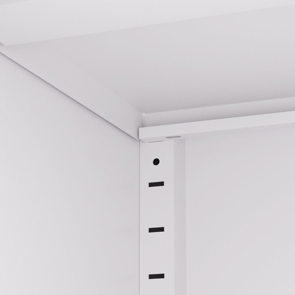Tall Metal Kitchen Pantry Cabinet With Adjustable Shelves And Silent Magnetic Doors - White