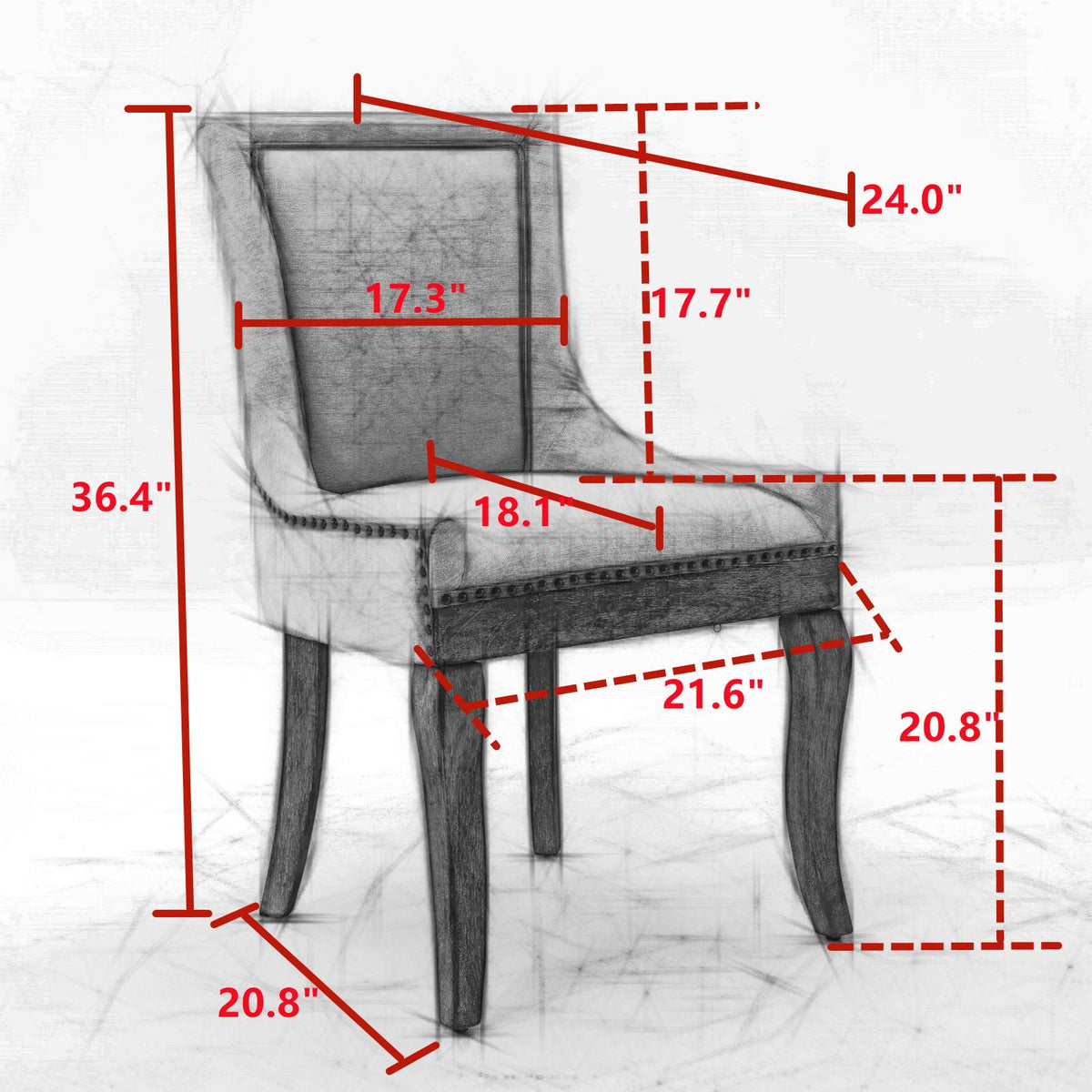 Ultra - Side Dining Chair, Nail Head (Set of 2)