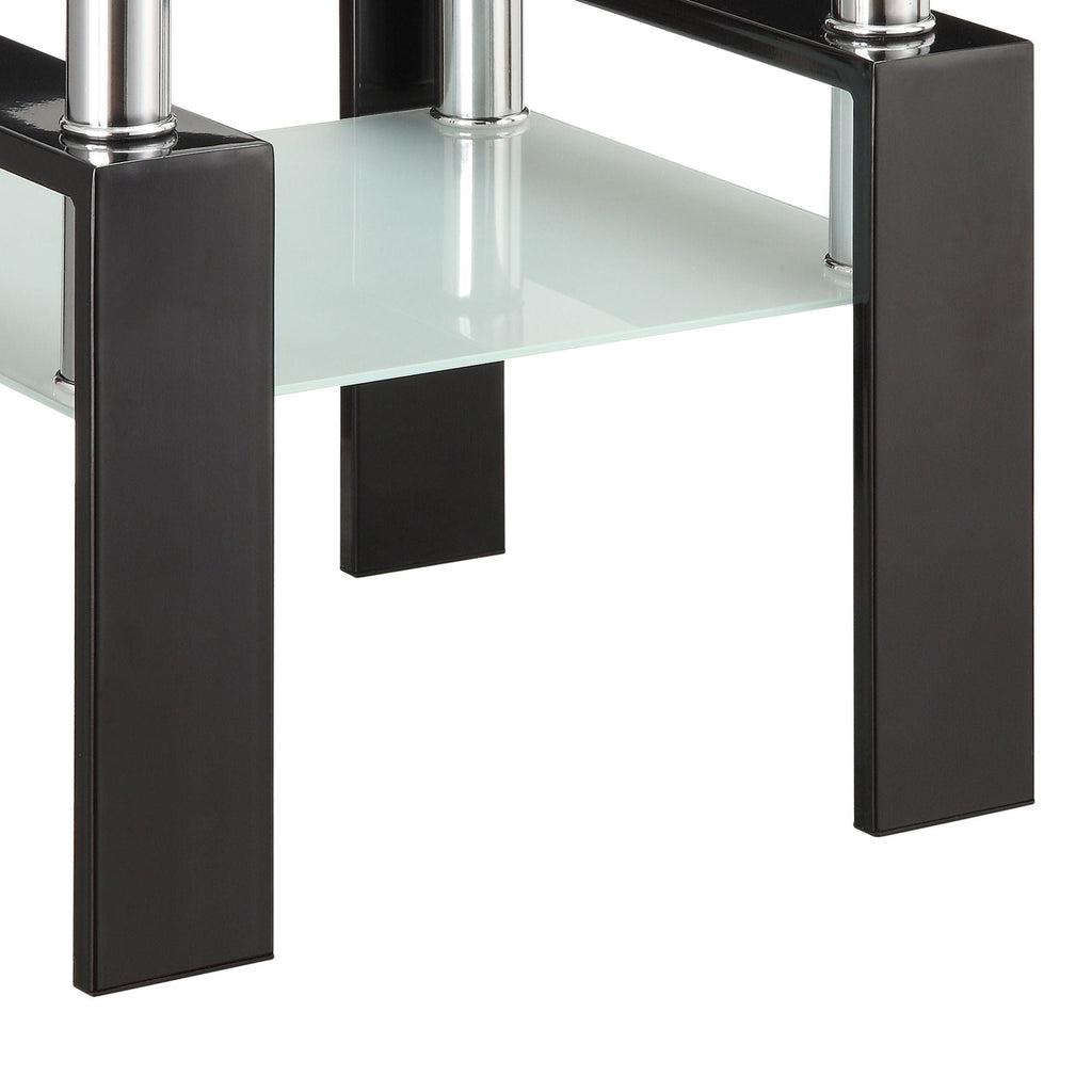 Samantha - 1 Shelf Square End Table - Black