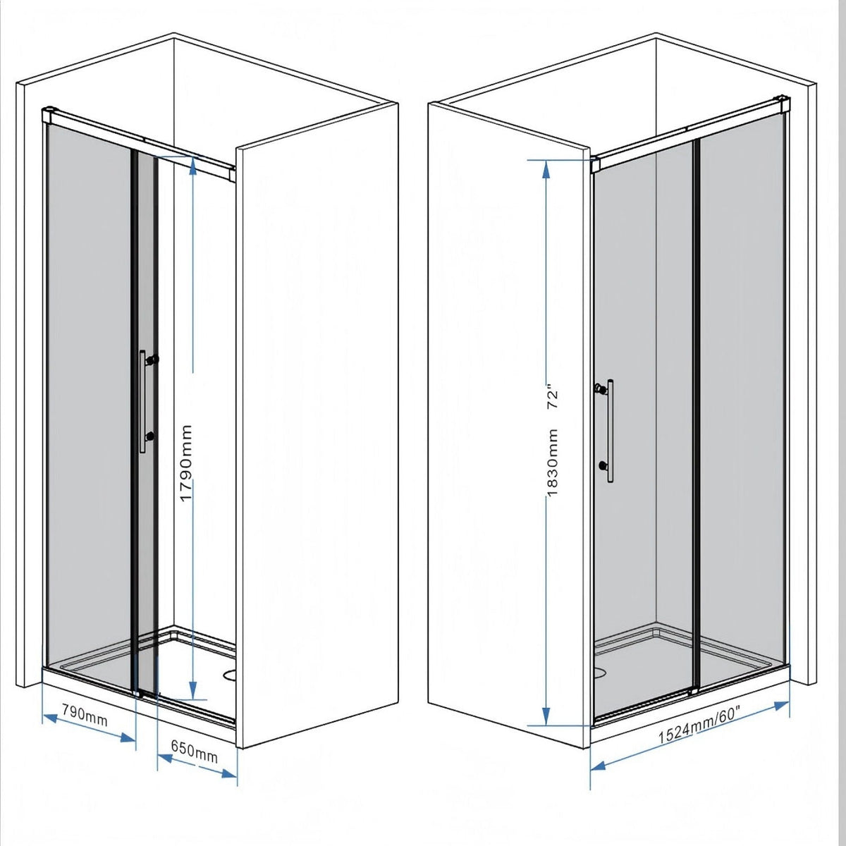 Frameless Single Sliding Shower Door