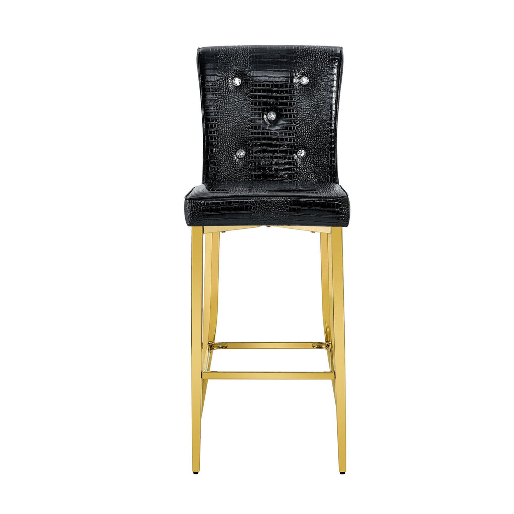 Bar Chairs With Crystal Clasp Design (Set of 2)