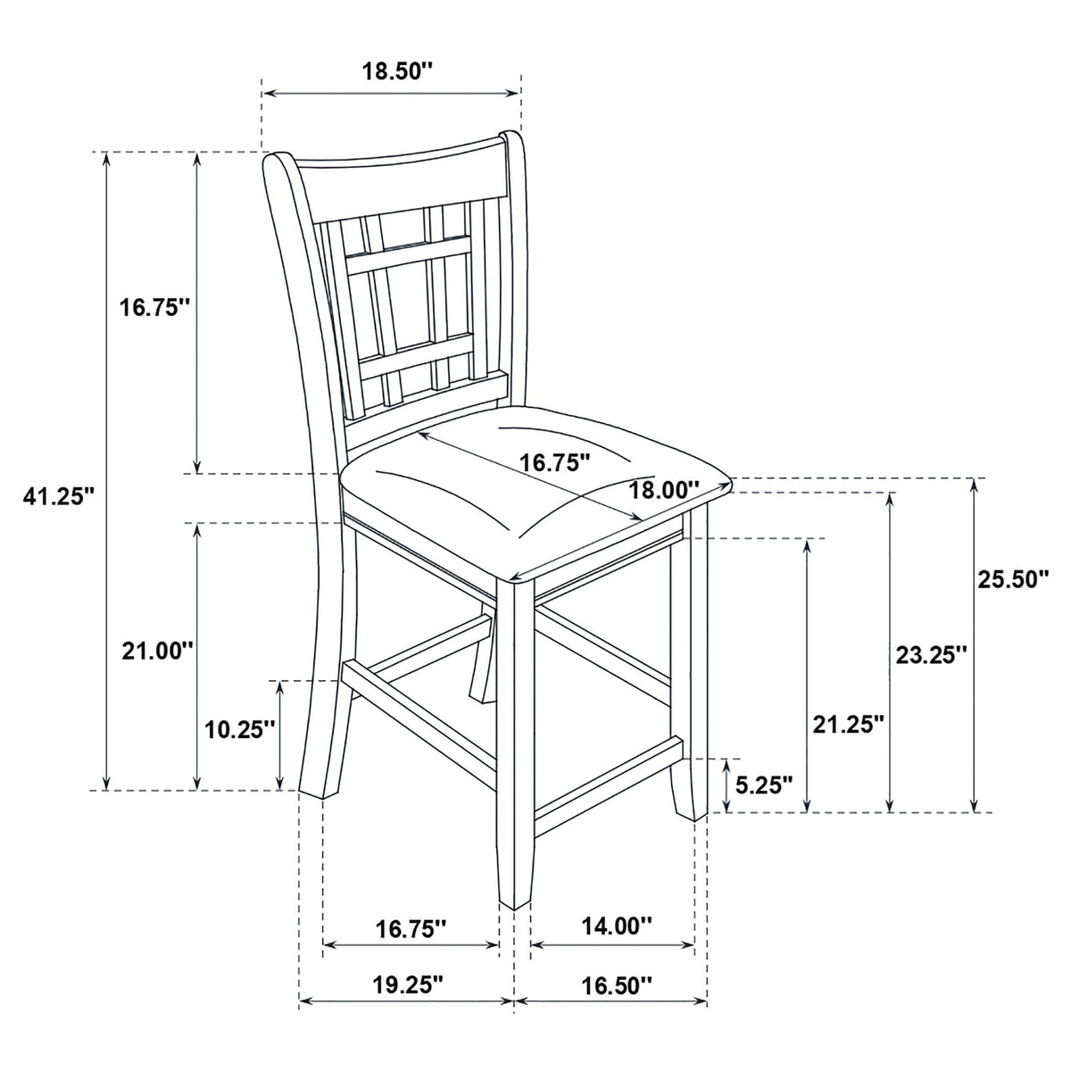 Danford - 5 Piece Counter Height Dining Set With Upholstered Stools - Espresso