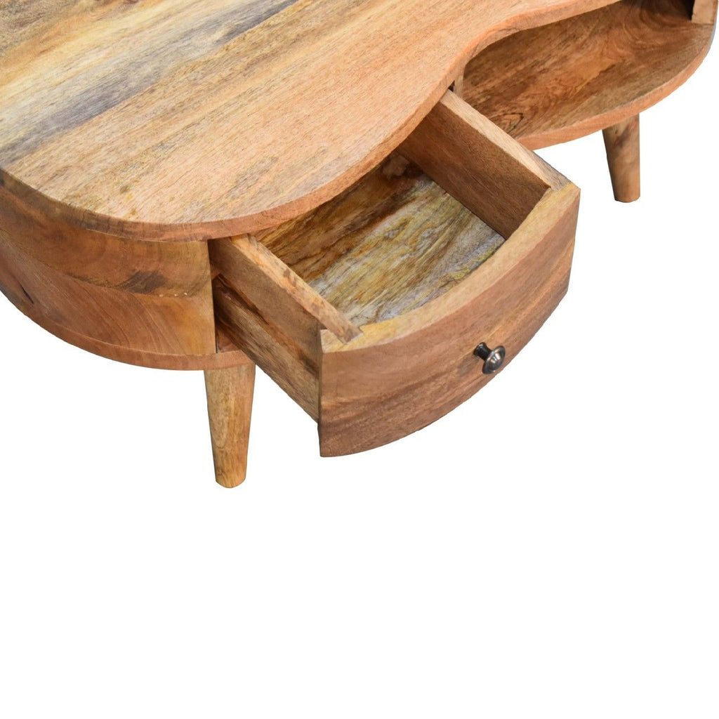 Wave Coffee Table With 1 Drawer
