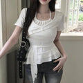 Design-forward Top With An Irregular Ruffled Hem