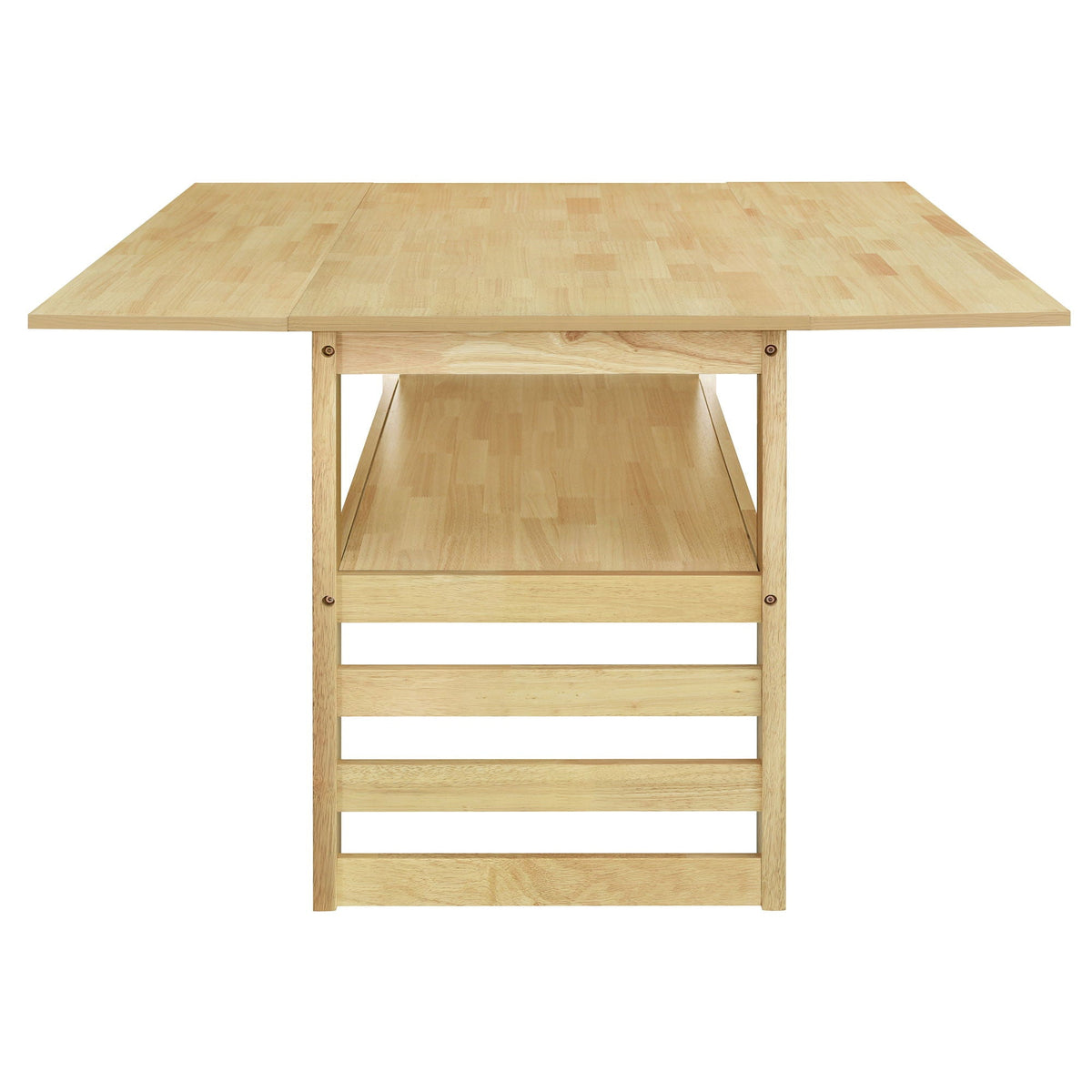 5 Piece Extendable Wood Square Dining Table Set With 2 Drop Leaves