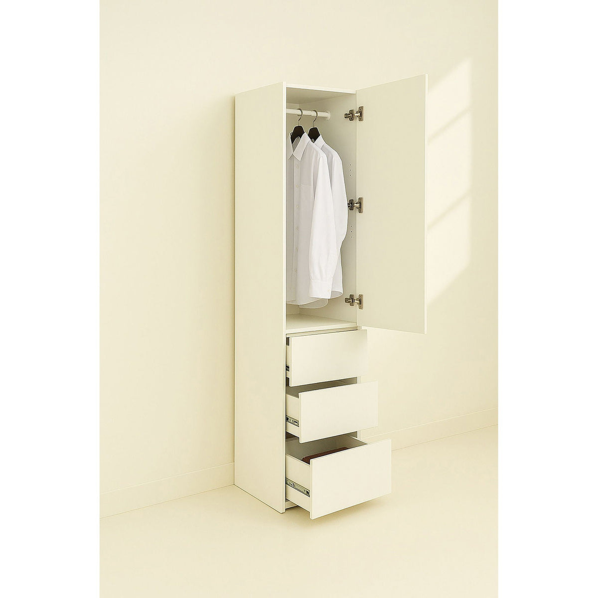 Elise - Modular Closet System With Mirror, Customizable Storage Solution - White