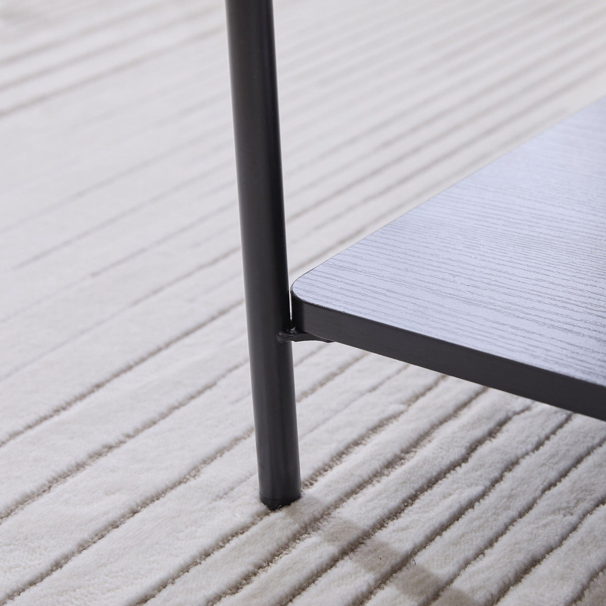 Upholstered Ottoman Coffee Table Foot Rest With Open Storage