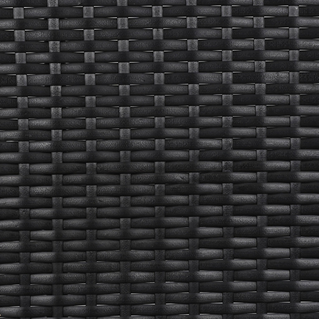 K&K 47.5"W Wicker Outdoor Storage Cabinet with Tempered Glass Top