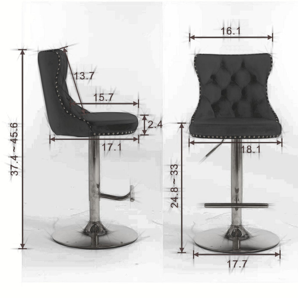 Swivel Adjustable Height Barstools Set of 2