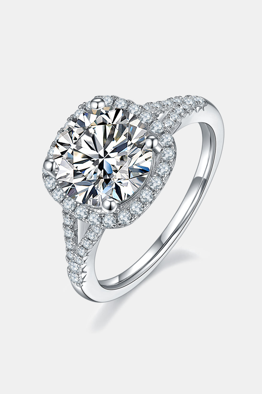 3 Carat Brilliant Round Cut Sparkala™ Halo Ring (Platinum Over Pure Sterling Silver)