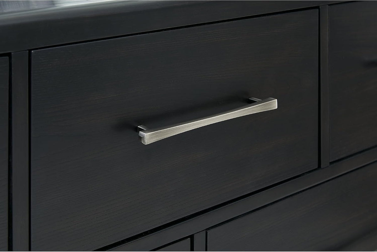 Signature Design by Ashley Rowanbeck Contemporary 7-Drawer Dresser and Mirror with Felt Lined Top, Black