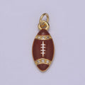 Mini Gold Football Charm for Bracelet or Necklace