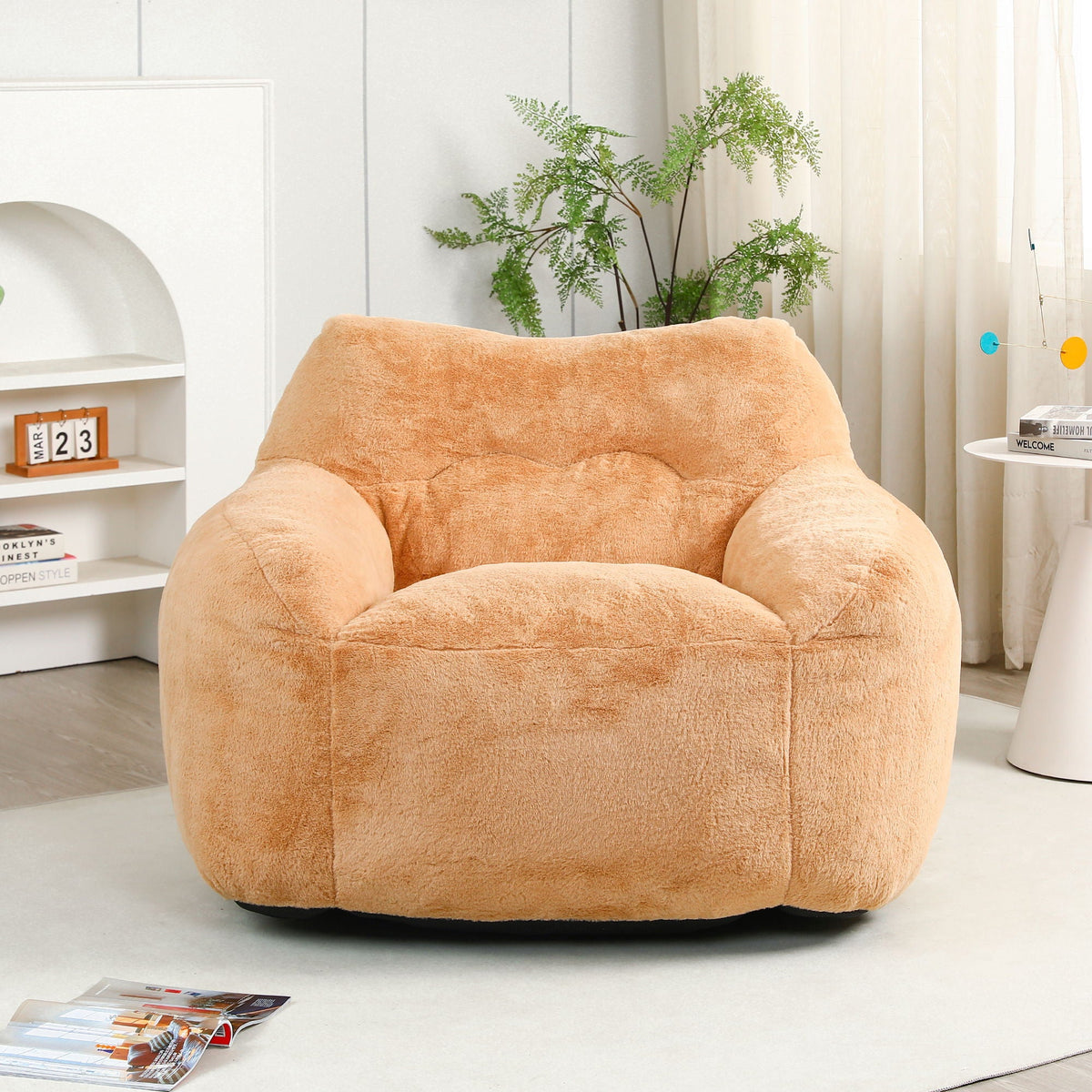 Beanbag Sofa Chair With Armrests Stuffed High Density Foam