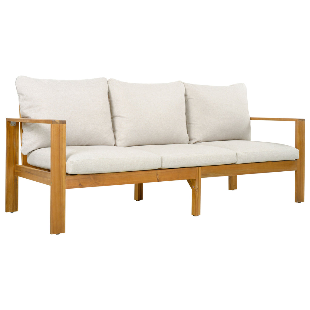 Outdoor 4pcs Acacia Sectional Patio Sofa Set
