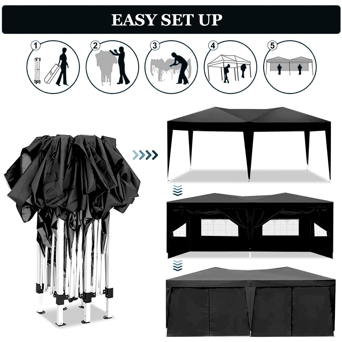 10'x20' EZ Pop Up Canopy Outdoor Portable Party Folding Tent