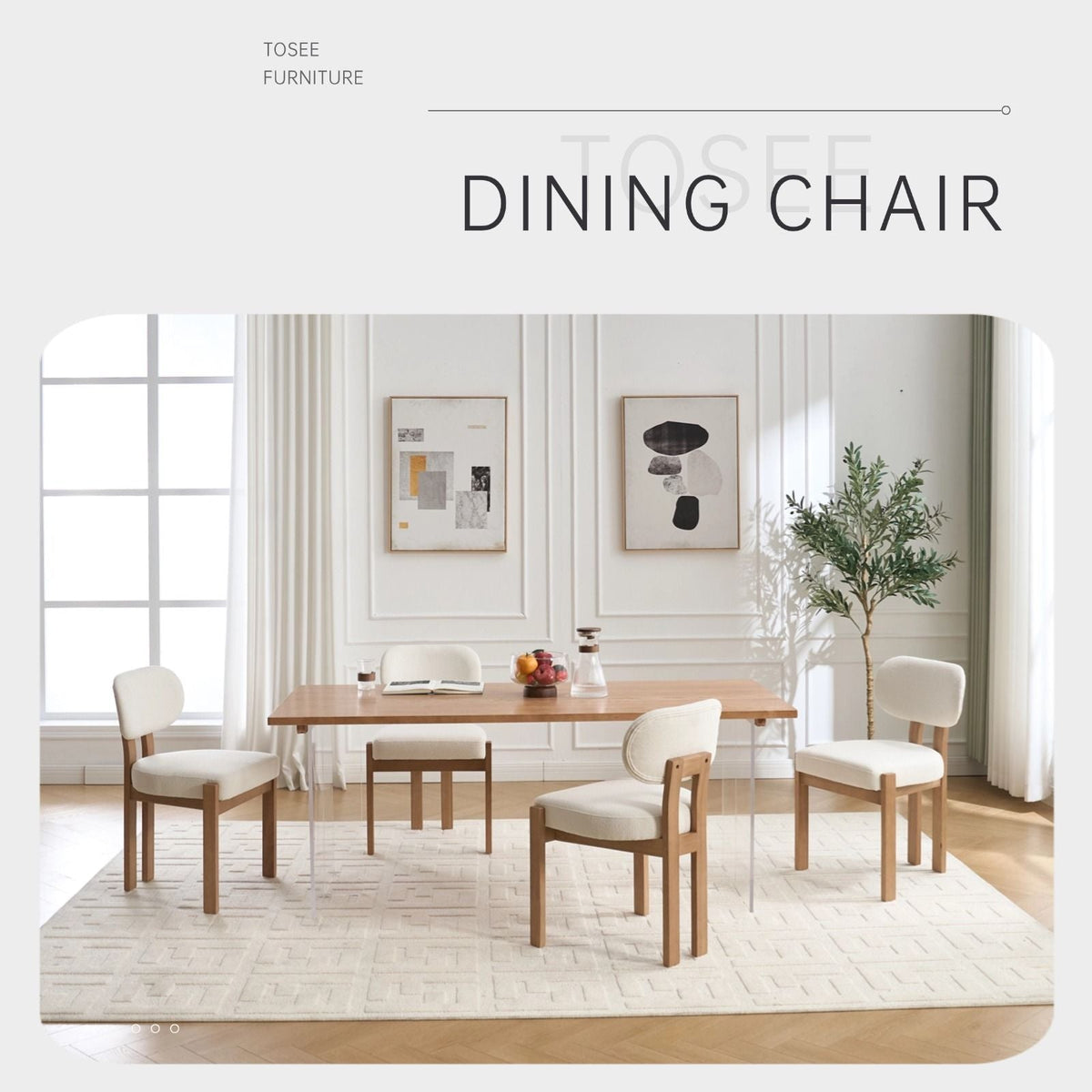 Dining Chairs With Ergonomic Backrest And Adjustable Feet (Set of 2)