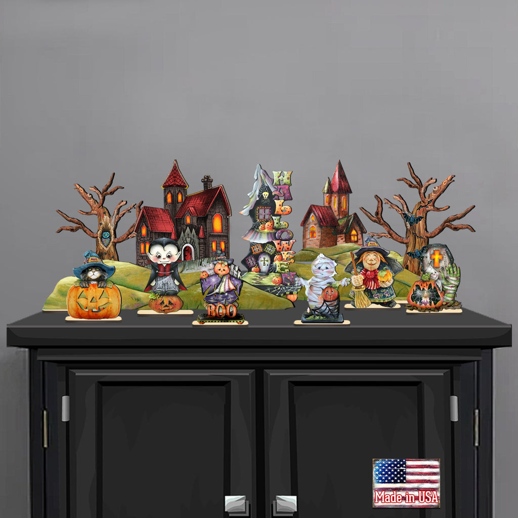 Halloween Village Set 14 by G. DeBrekht - Thanksgiving Halloween Decor - 852740-S14