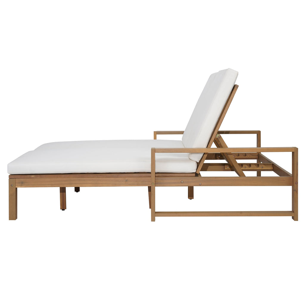 TREXM Outdoor Double Lounge Chair with 5-Position Adjustable Backrest