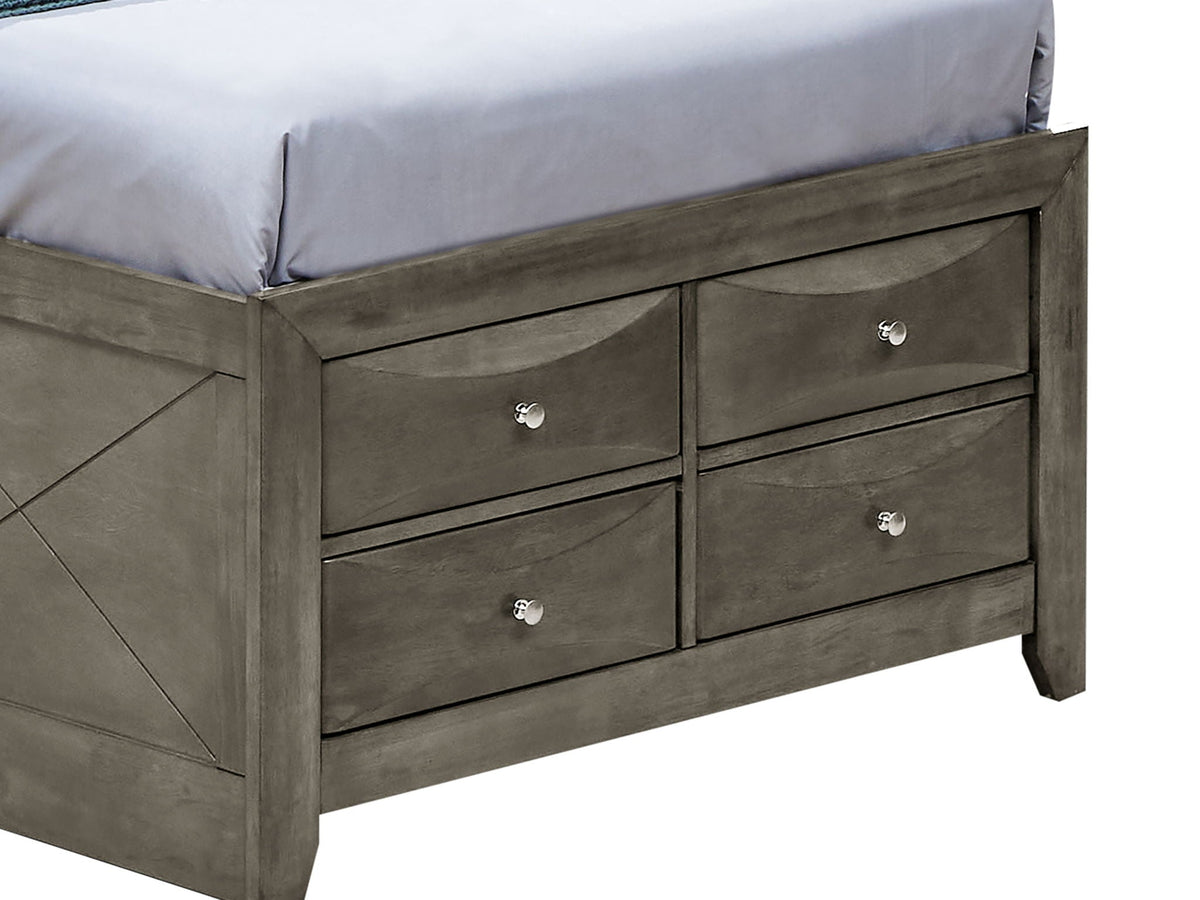Modern Design Storage Bed With Bookcase Headboard