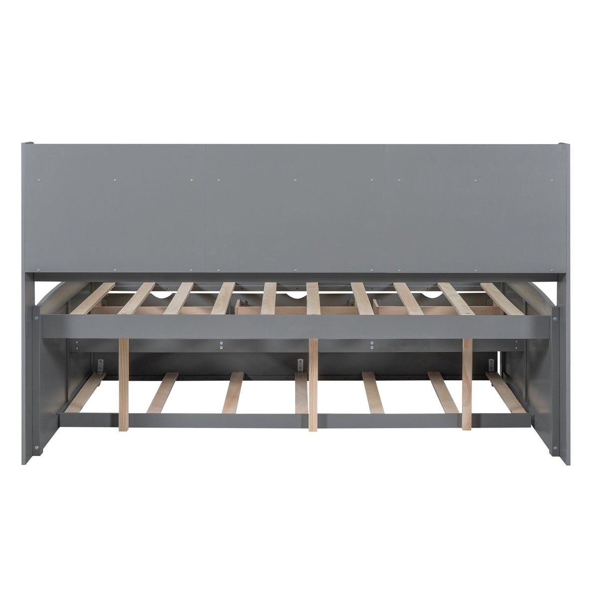 Captain Bed With Built In Bookshelves, 3 Storage Drawers, And Trundle